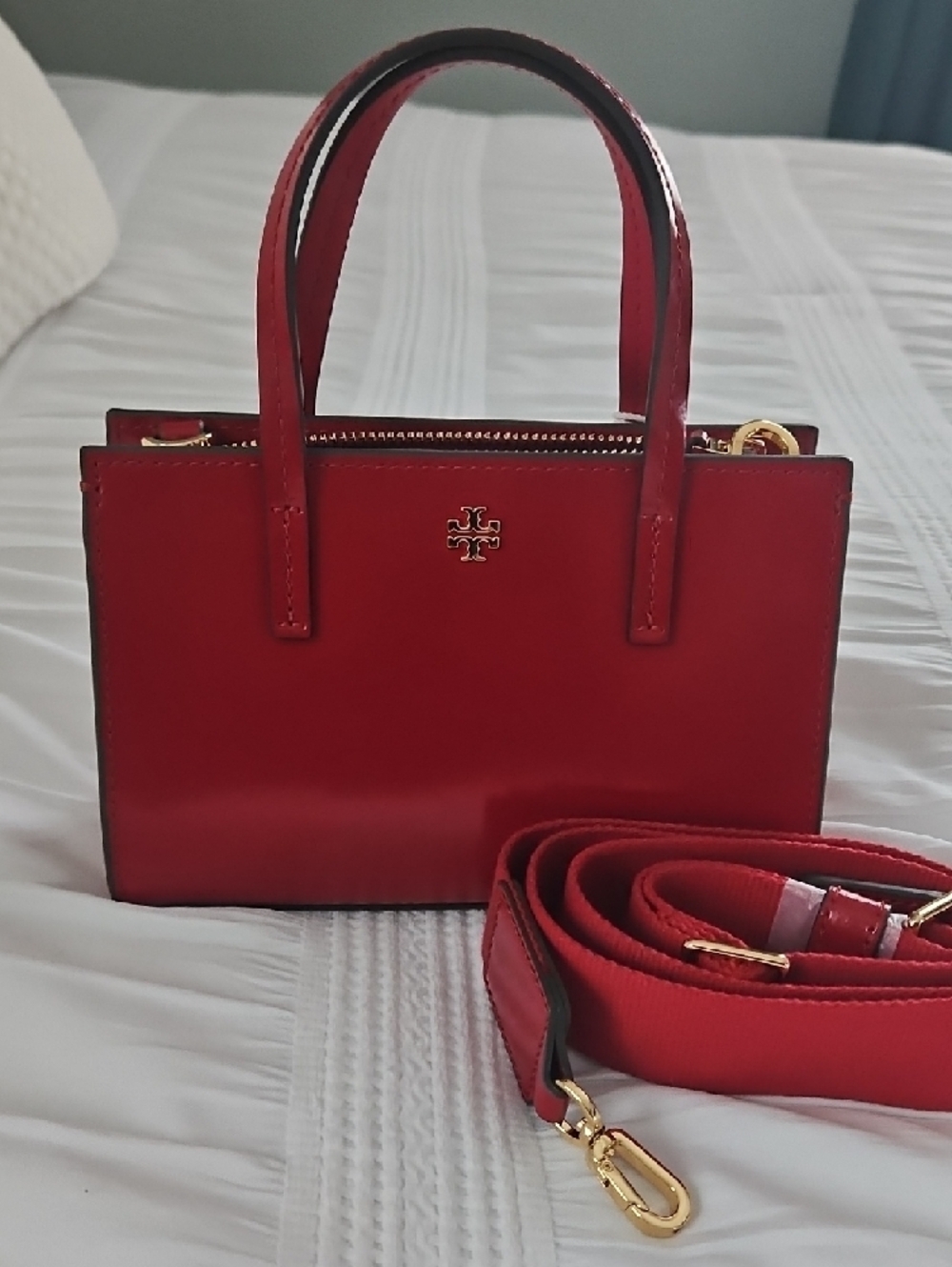Tory Burch Blake Mini Tote In Lipstick Red - Picture 2 of 8
